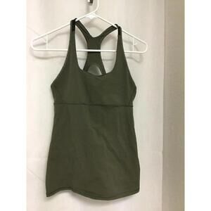 [172] Lululemon Tank Top Small Green Built In Bra Racerback Yoga Athletic